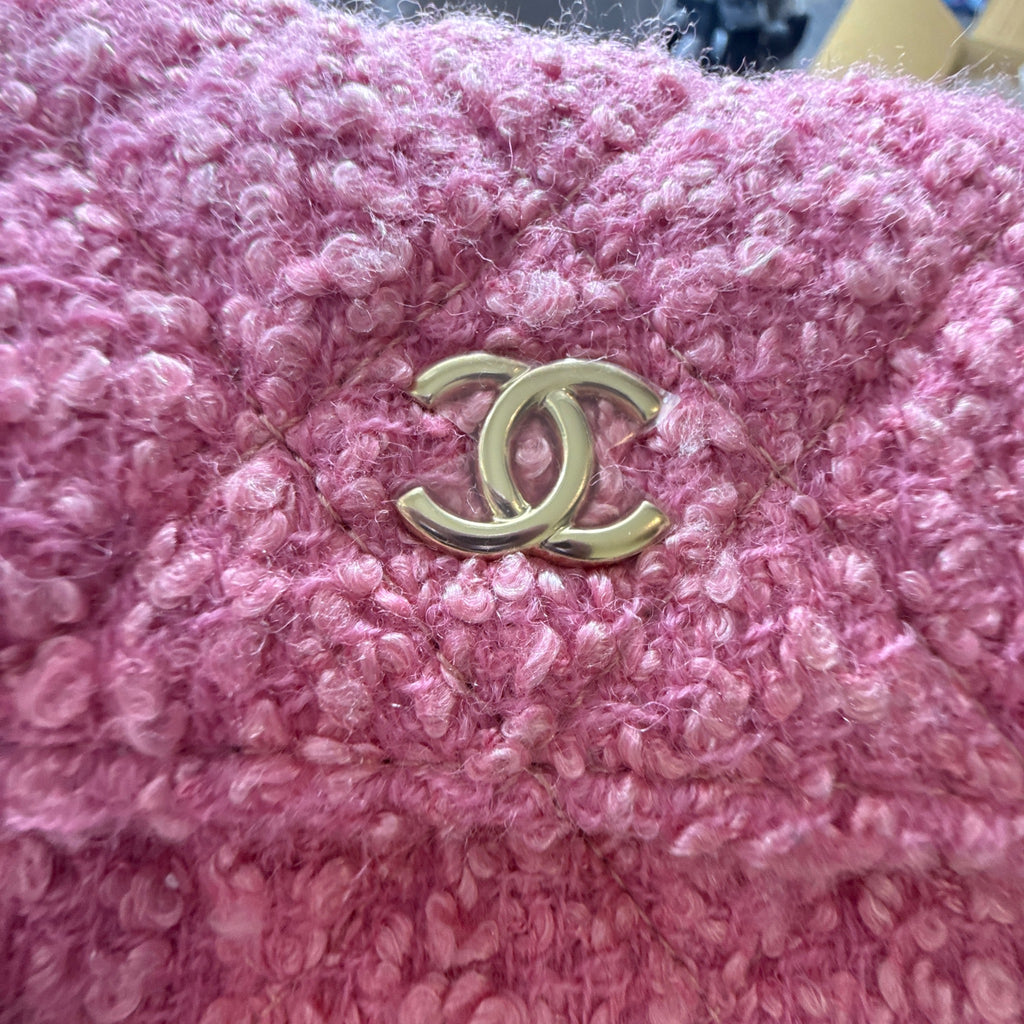 Chanel Pink Mini Tweed Flap Bag
