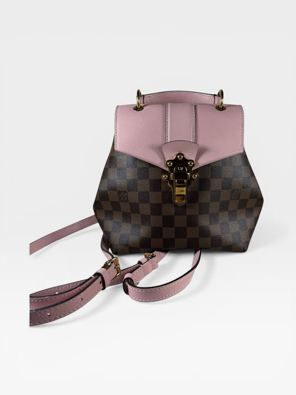 Louis Vuitton Clapton Backpack – Damier Ebene with Rose Ballerine