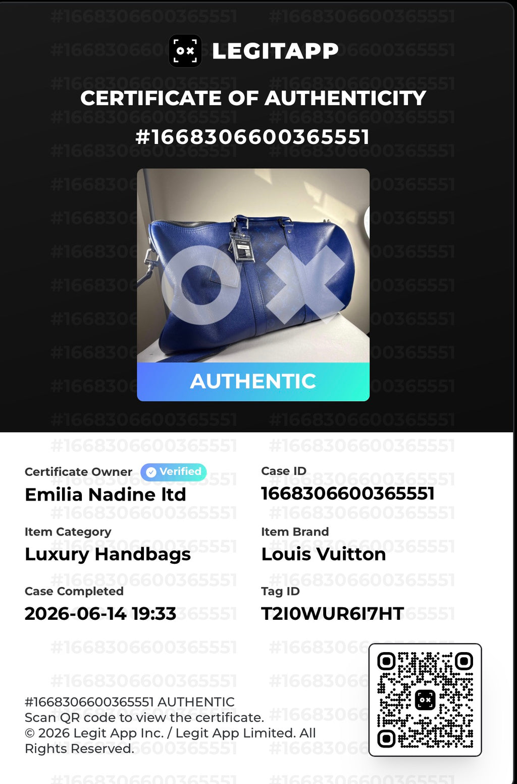 Louis Vuitton Keepall Bandoulière 50 cobalt blue Monogram Eclipse travel bag