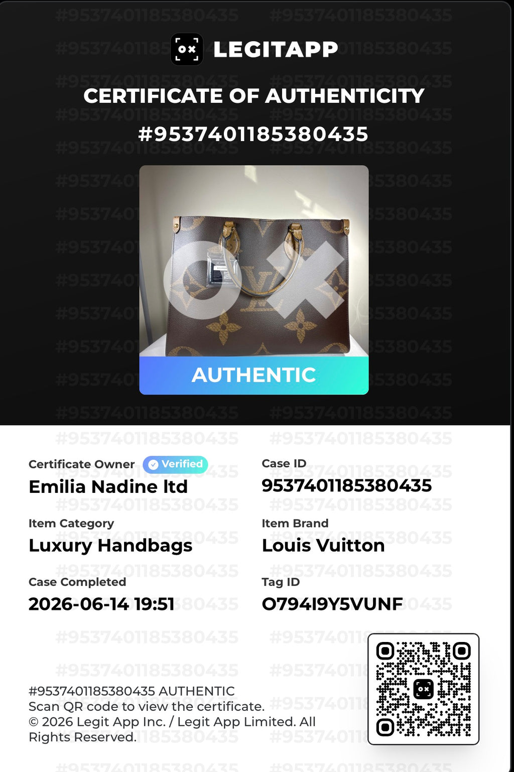 Louis Vuitton Onthego MM Reverse Giant Monogram Tote Bag