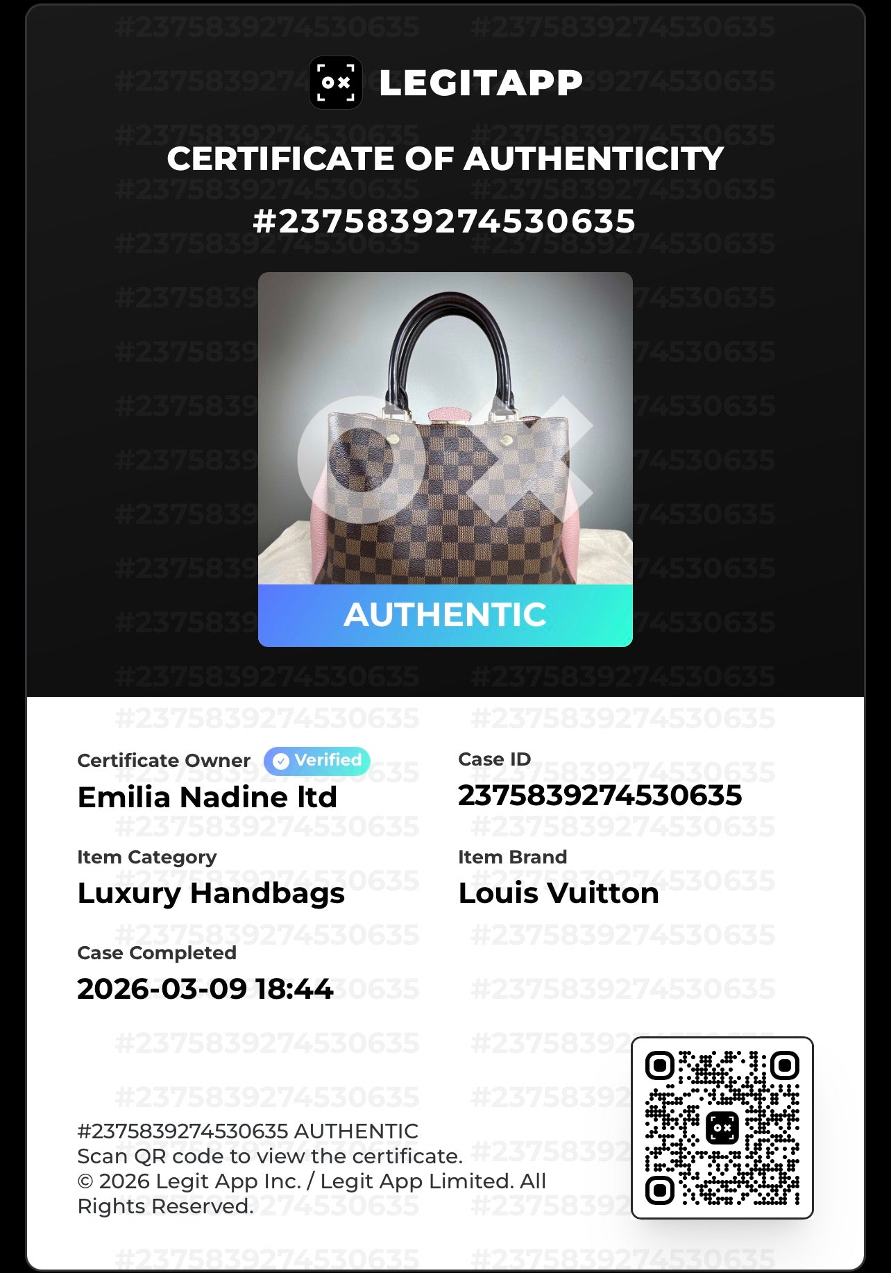 Louis Vuitton Brittany Damier Ebene Shoulder Bag – Magnolia Pink – Crossbody